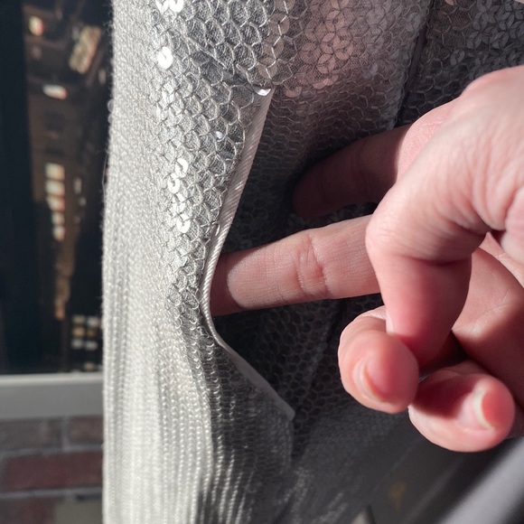 ANTHROPOLOGIE - jumpsuit: grey lined, sequins, pockets, adj. straps, zip - 14 - Picture 10 of 16